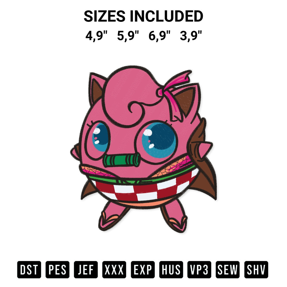 Elevate your next project with our Purin Pokemon X Nezuko Kamado Kimetsu No Yaiba Logo Embroidery Design embroidery file. Shop high-quality digital patterns instantly at Designspacks.com. Available sizes: 4,9", 5,9", 6,9", 3,9".