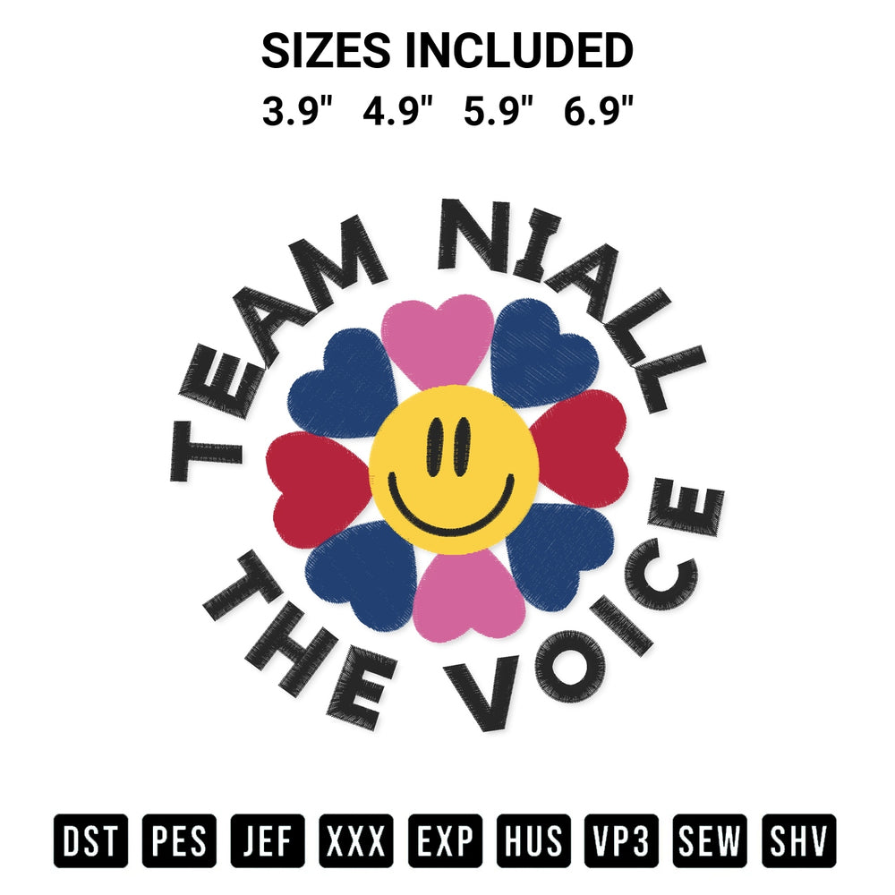 Looking for the perfect pattern? Download the Team Niall The Voice Embroidery Design embroidery design today at Designspacks.com. Crisp, clean stitching guaranteed. Available sizes: 3.9", 4.9", 5.9", 6.9".