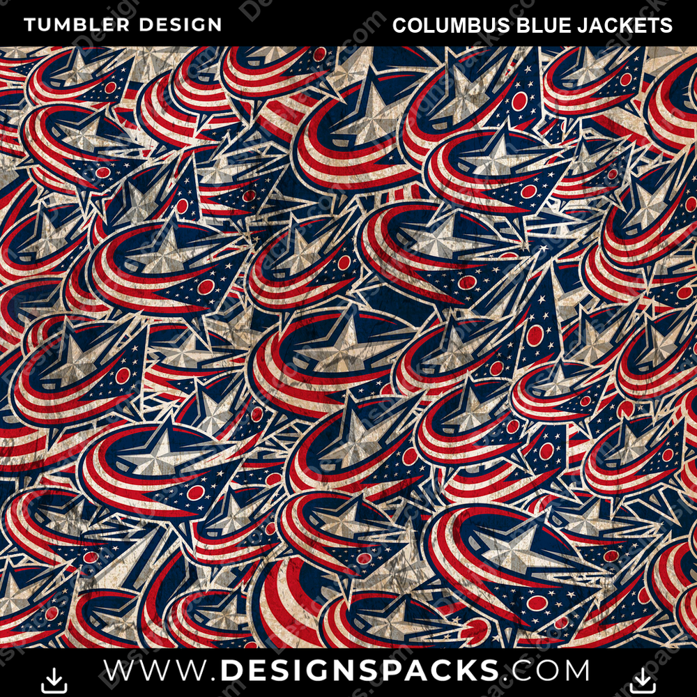Hockey Logo BG Columbus Blue Jackets Tumbler Digital Wrap Design