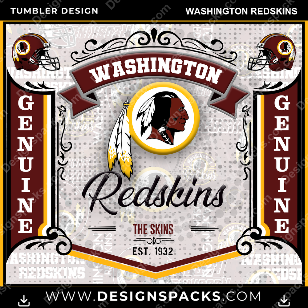 Football Bud Washington Redskins Tumbler Digital Wrap Design