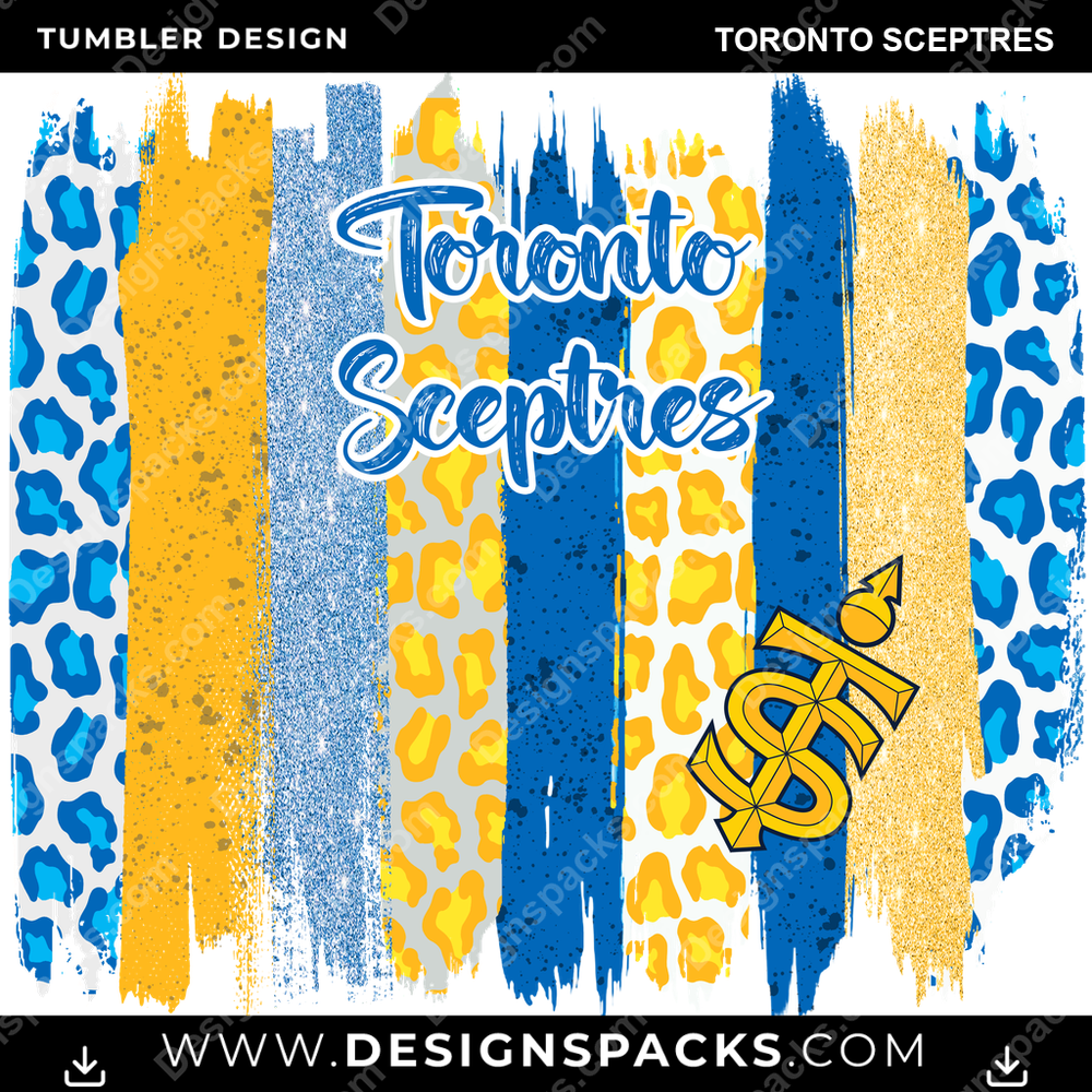 Hockey Brush Strokes Toronto Sceptres Tumbler Digital Wrap Design