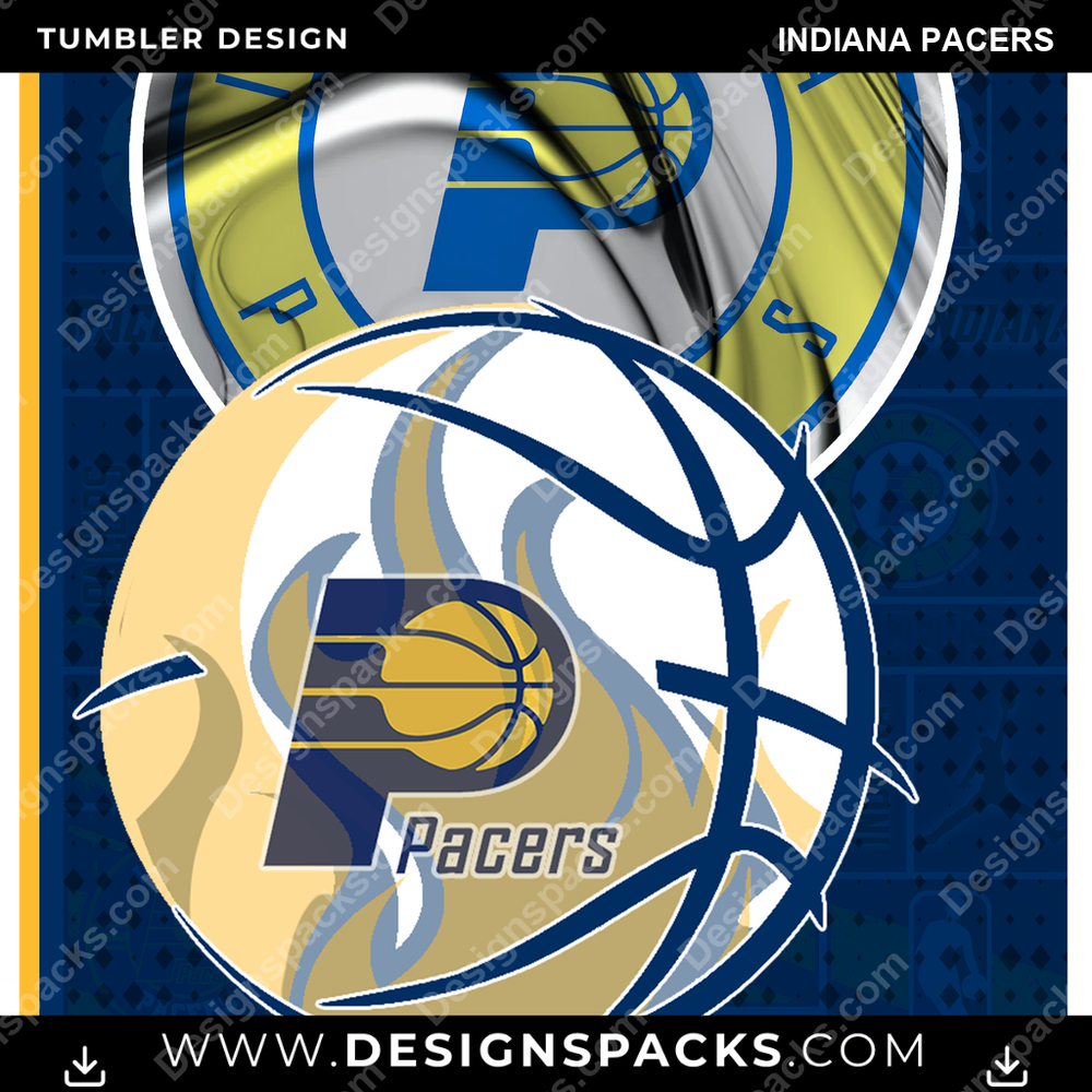 Basketball Posters Indiana Pacers Tumbler Digital Wrap Design