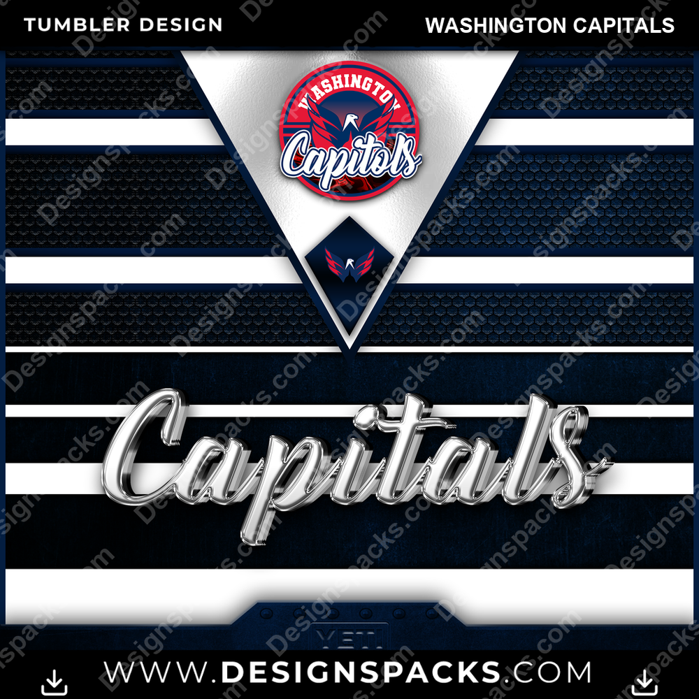 Ice Hockey YETI Washington Capitals Tumbler Digital Wrap Design