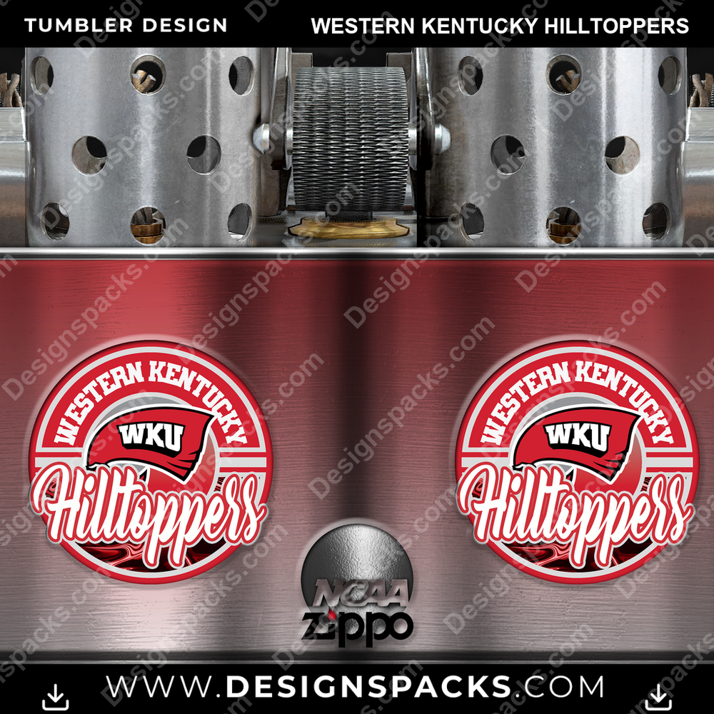 College Sport Zippo Lighter Western Kentucky Hilltoppers Tumbler Digital Wrap Design