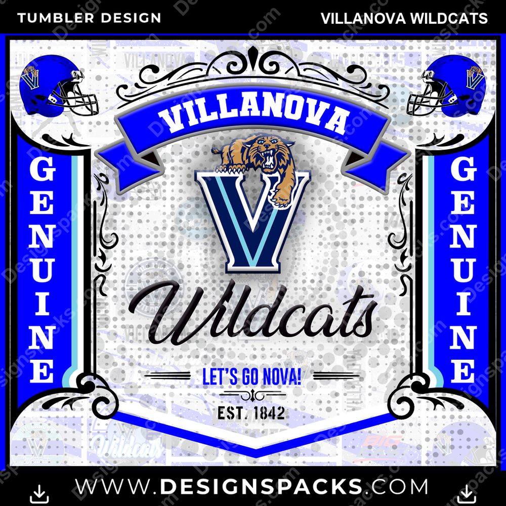 College Sport Bud Villanova Wildcats NCAA College Sport Tumbler Digital Wrap Design Download