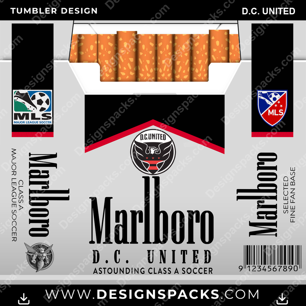 US Soccer Marlboro D.C. UNITED Tumbler Digital Wrap Design