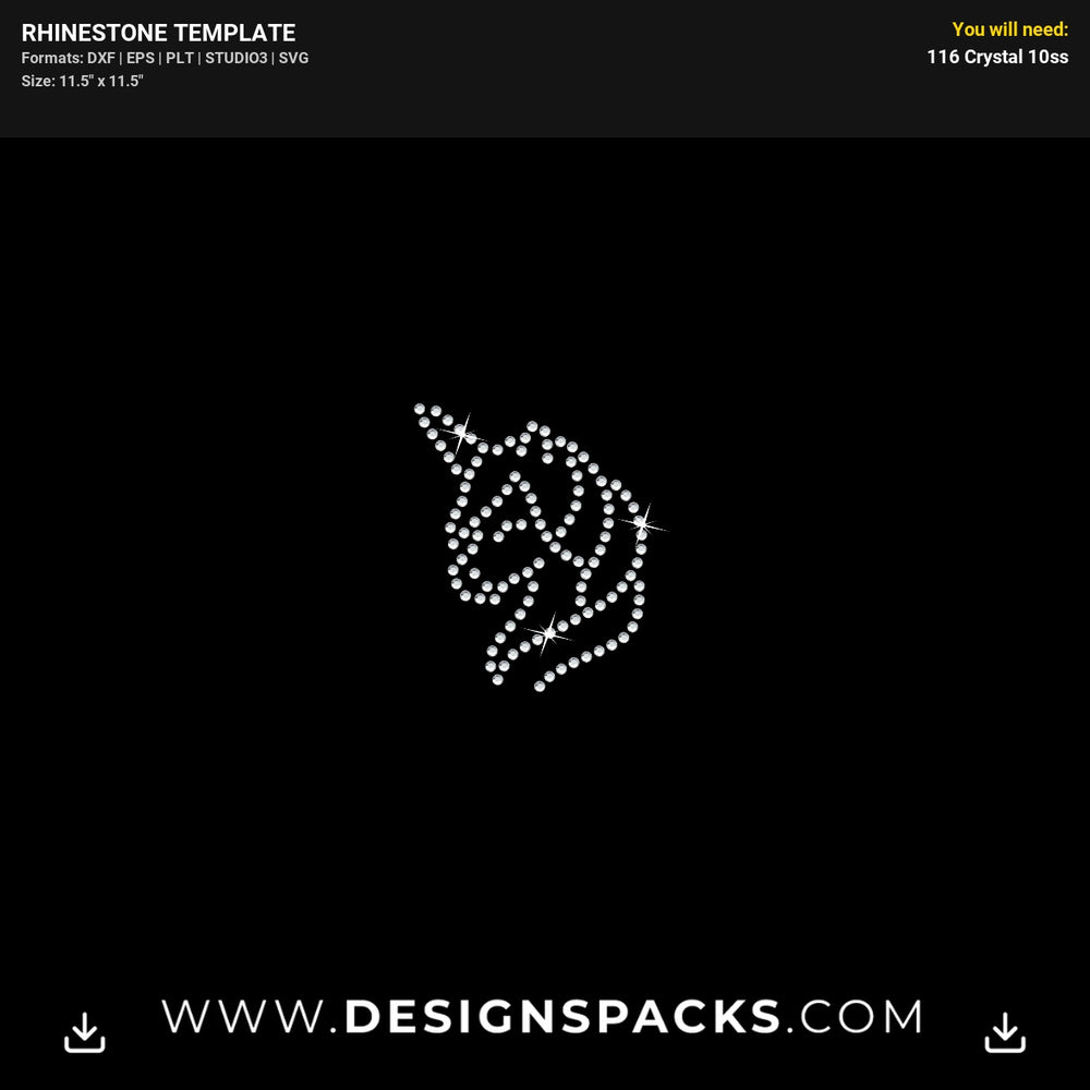 Small Unicorn Rhinestone Digital Template