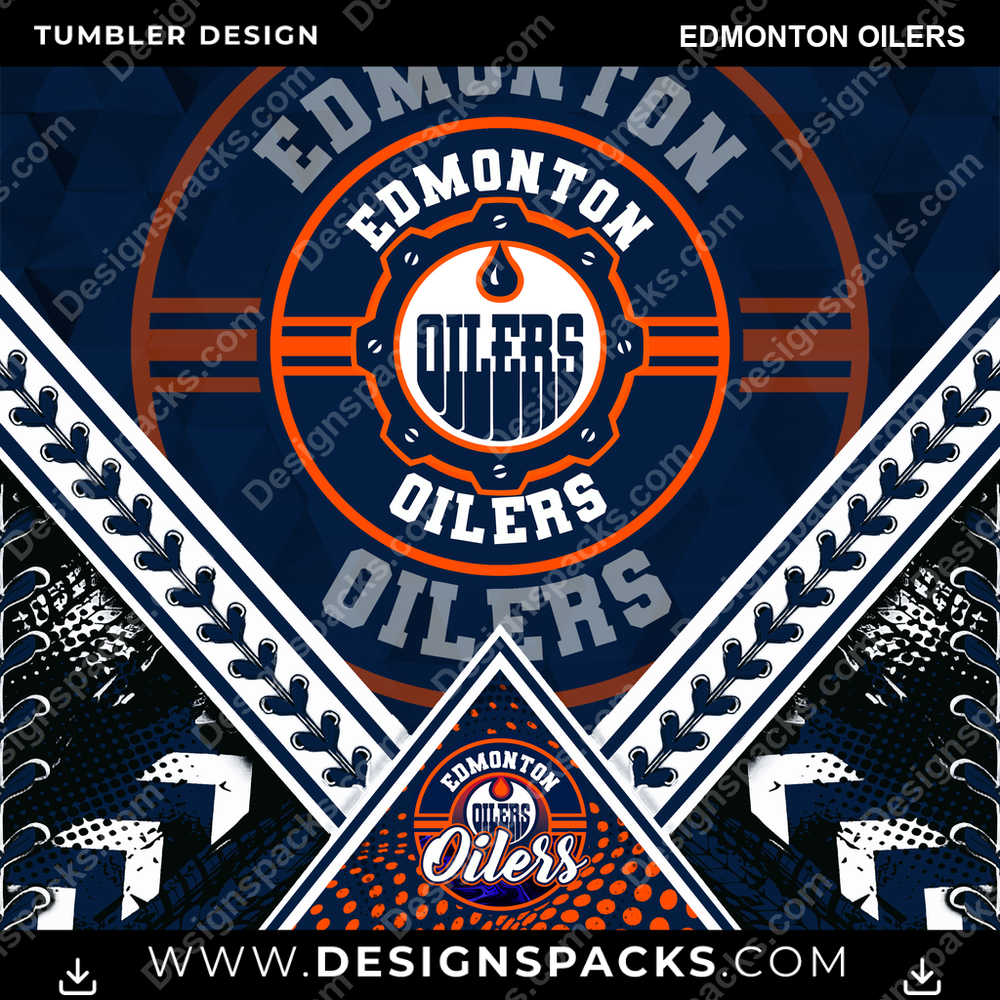 Hockey Diamond Edmonton Oilers Tumbler Digital Wrap Design