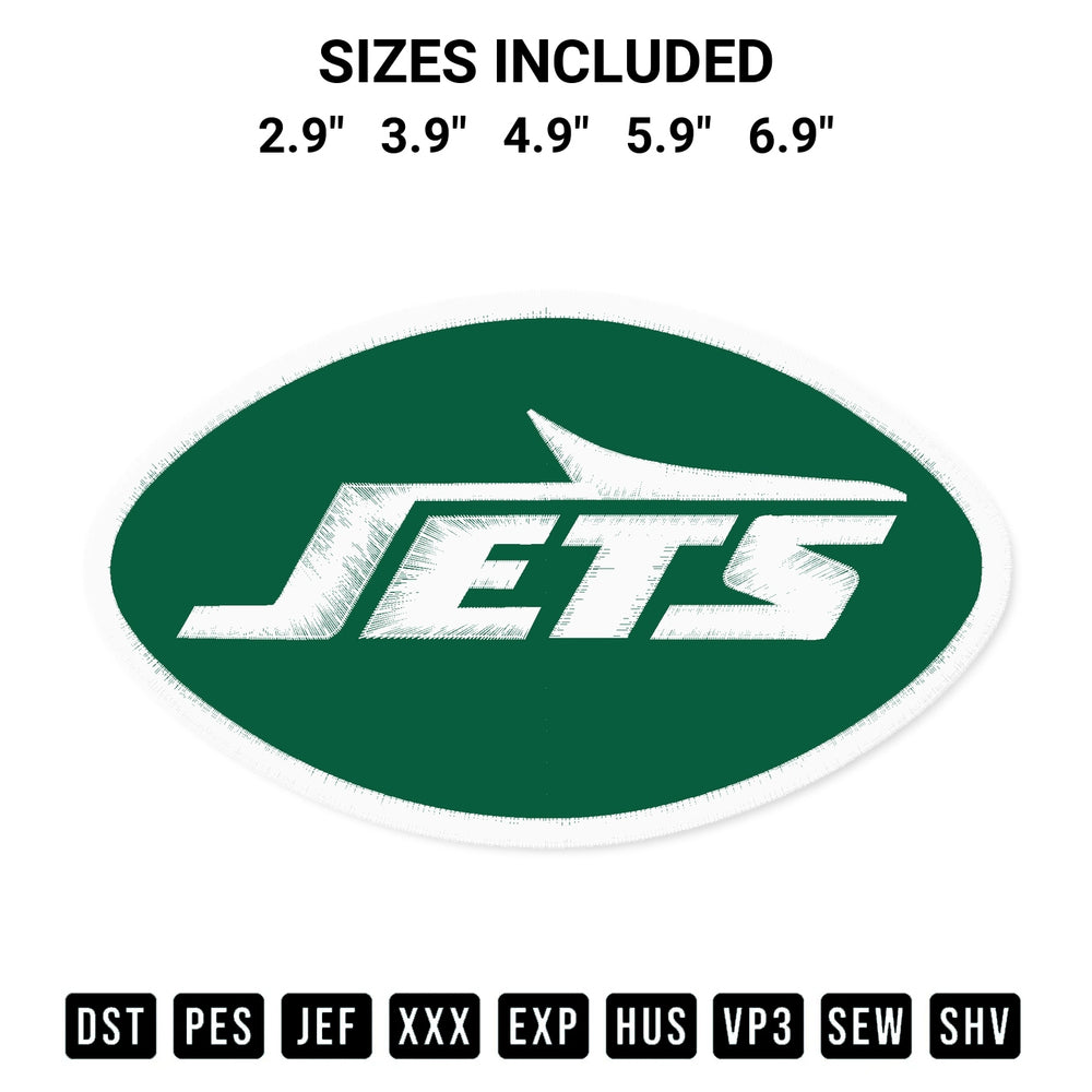 Transform your fabrics with the New York Jets Nfl Logo Embroidery Design embroidery design. Instant access to premium digitized patterns at Designspacks.com. Available sizes: 2.9", 3.9", 4.9", 5.9", 6.9".