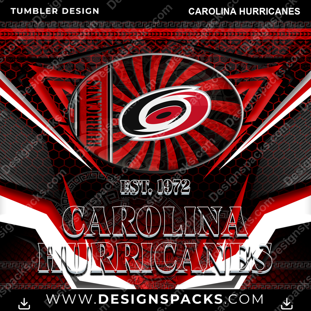 Hockey Tribal Carolina Hurricanes NHL Hockey Tumbler Digital Wrap Design Download