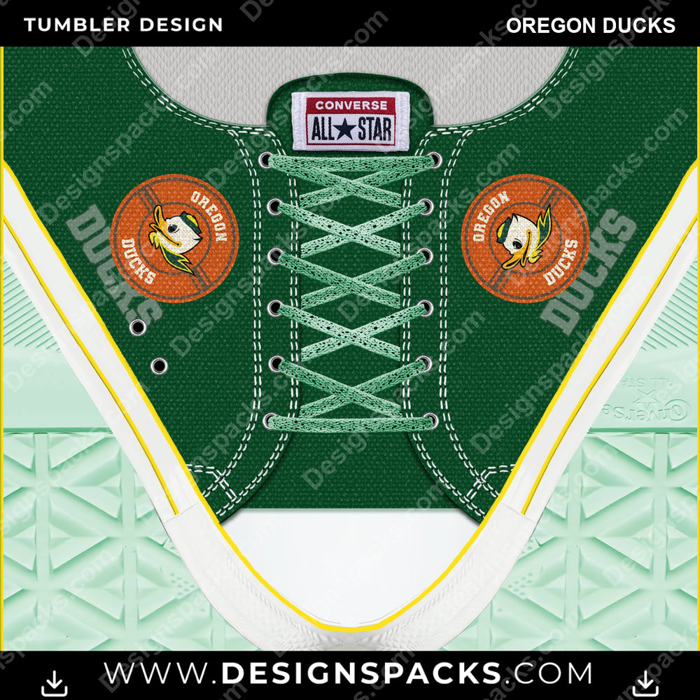 College Sport Converse Oregon Ducks Tumbler Digital Wrap Design