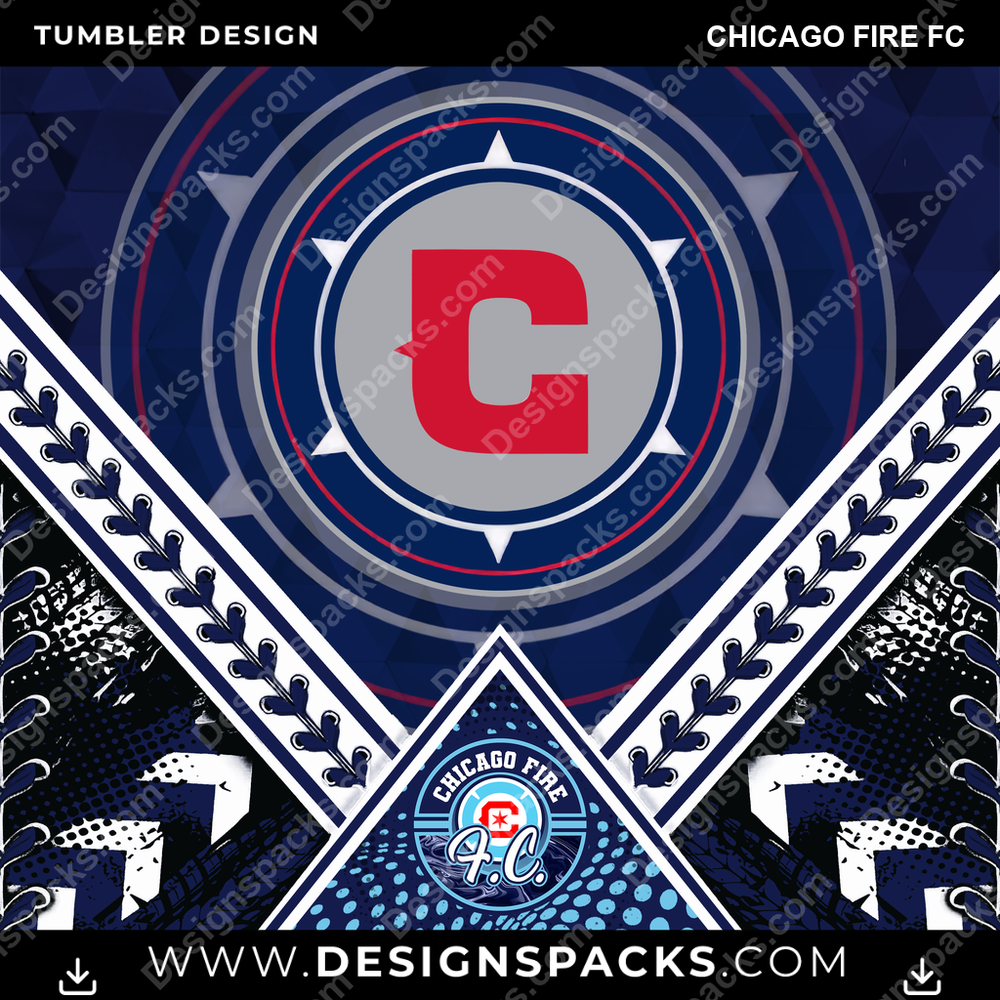 Soccer Diamond Chicago Fire FC Tumbler Digital Wrap Design