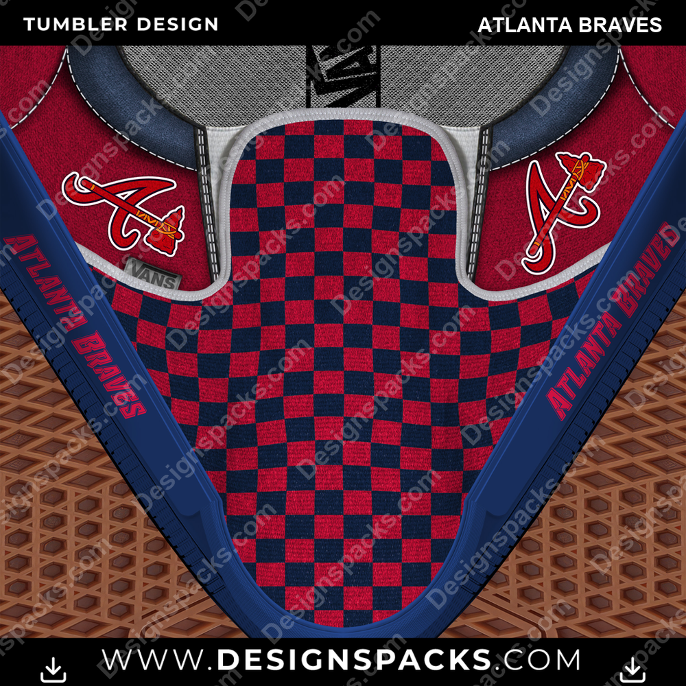 Baseball Vans Classic Atlanta Braves Tumbler Digital Wrap Design