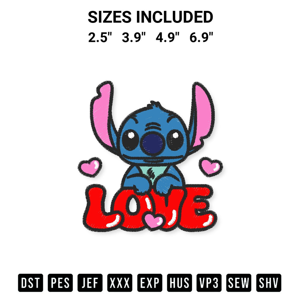 Download the Love Stitch Valentine Embroidery Design machine embroidery design exclusively at Designspacks.com. Premium digitized pattern for apparel and DIY crafts. Available sizes: 2.5", 3.9", 4.9", 6.9".