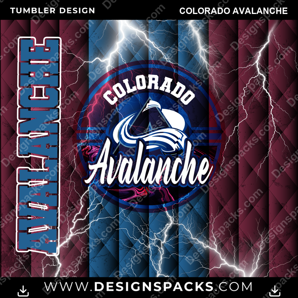 Hockey Diamond Colorado Avalanche Tumbler Digital Wrap Design