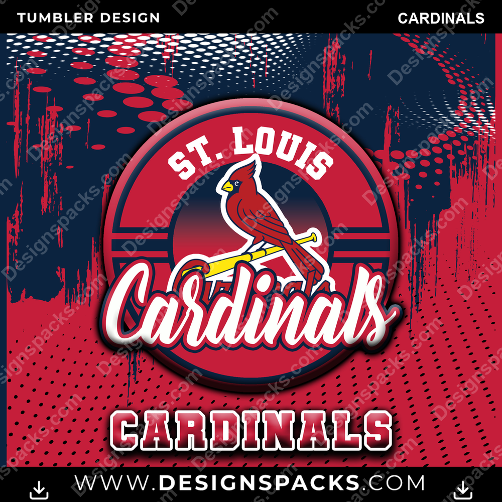 Baseball Dot Logo Cardinals Tumbler Digital Wrap Design