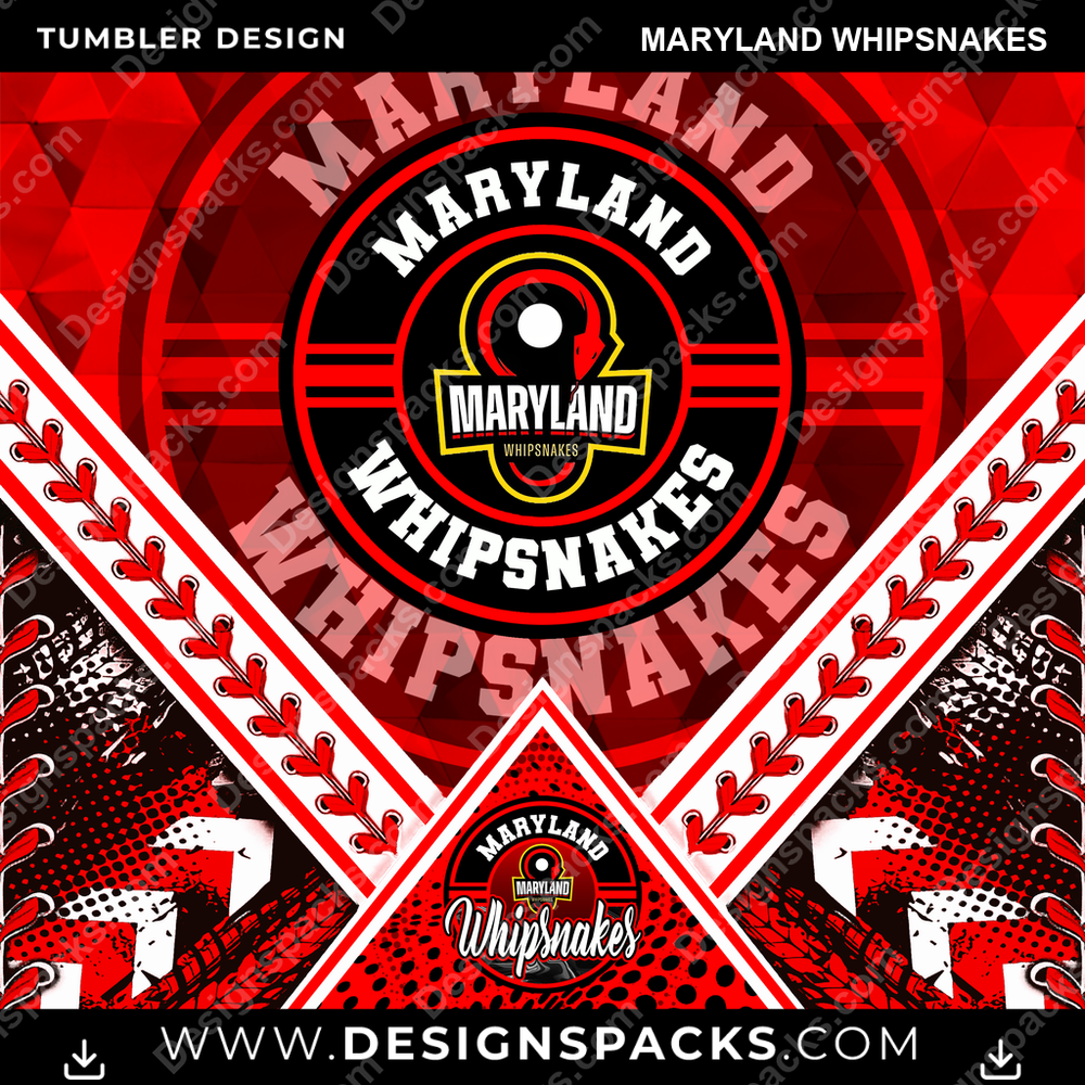 Lacrosse Diamond Maryland Whipsnakes PLL Lacrosse Tumbler Digital Wrap Design Download