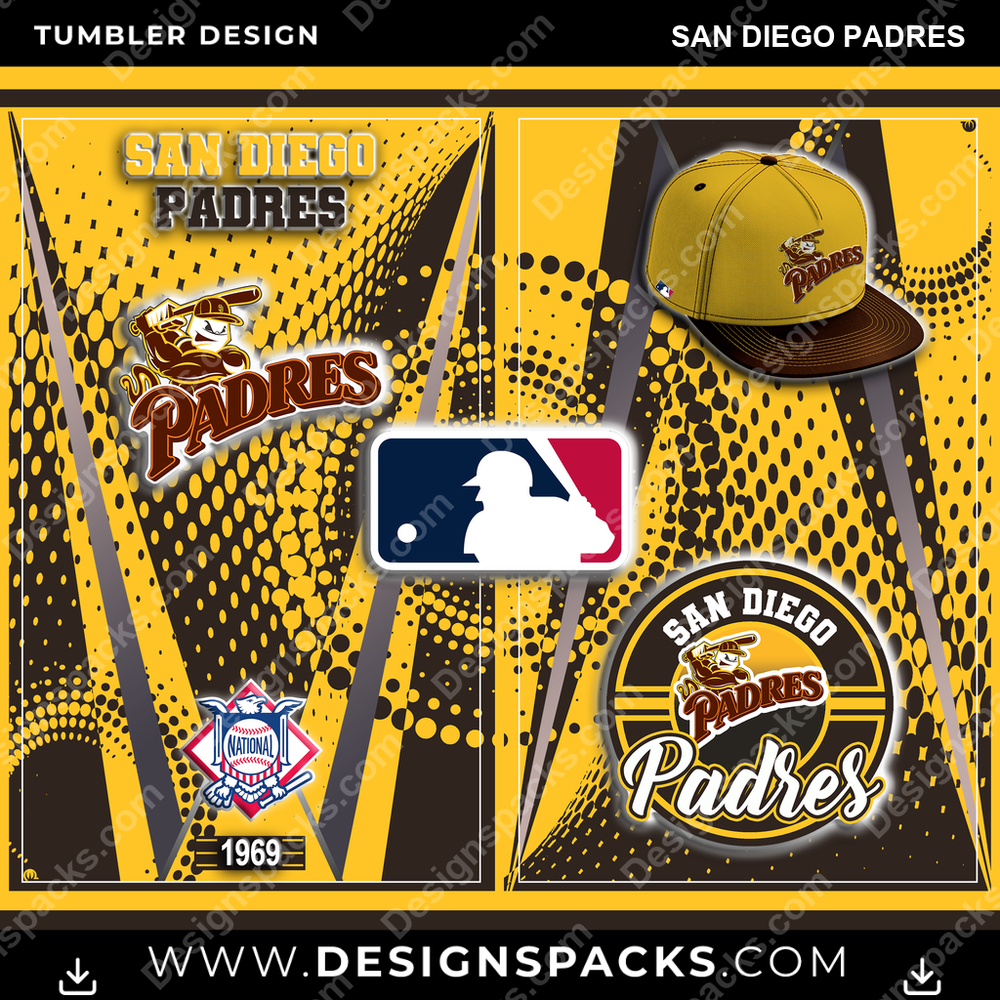Baseball Team Logo San Diego Padres Tumbler Digital Wrap Design
