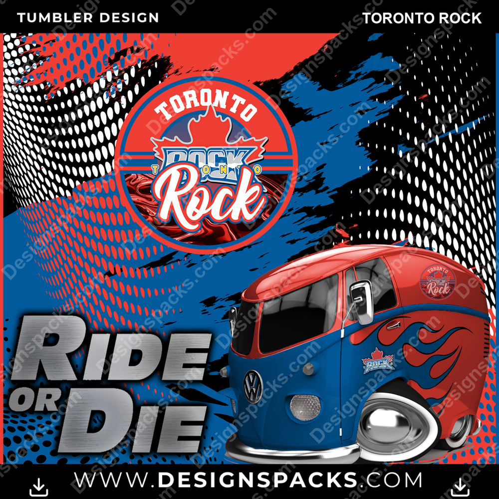 Lacrosse Ride or Die Toronto Rock Tumbler Digital Wrap Design
