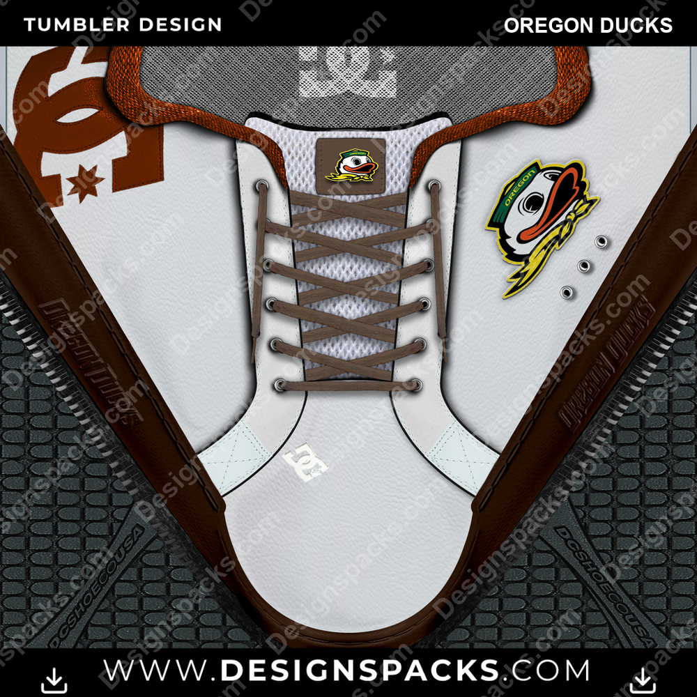 College Sport DC Sneaker Oregon Ducks Tumbler Digital Wrap Design