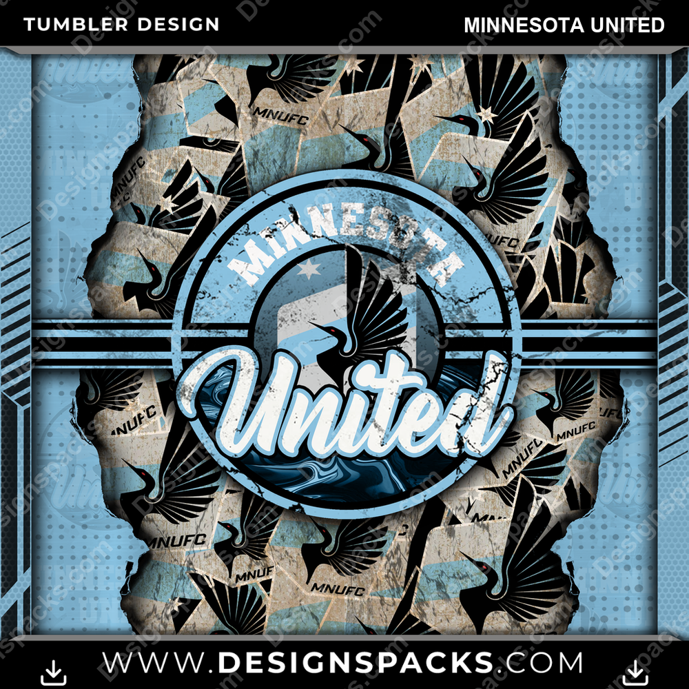 Soccer Ripped Minnesota United Tumbler Digital Wrap Design
