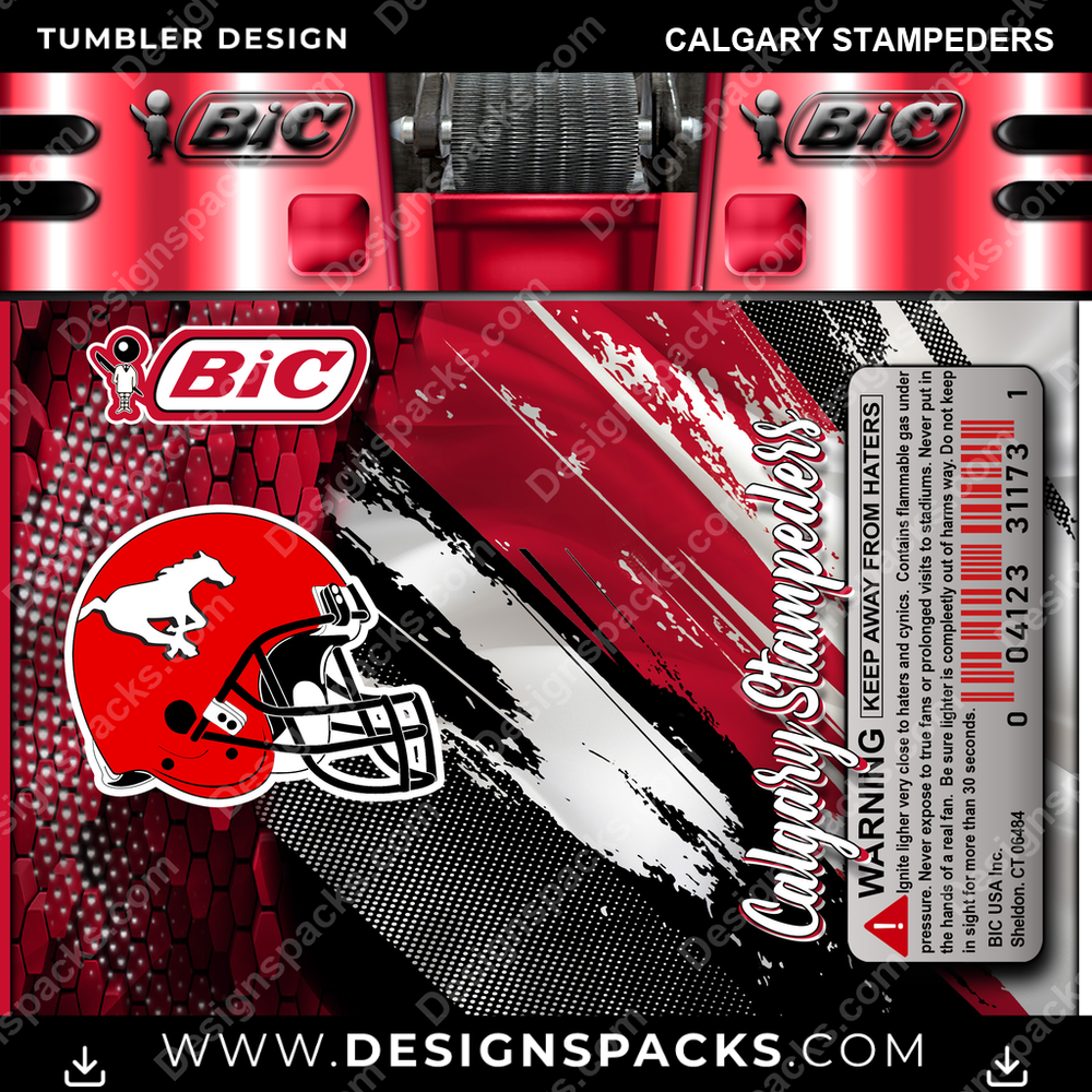 Canada Football BIC Lighter Calgary Stampeders CFL Canada Tumbler Digital Wrap Design Download