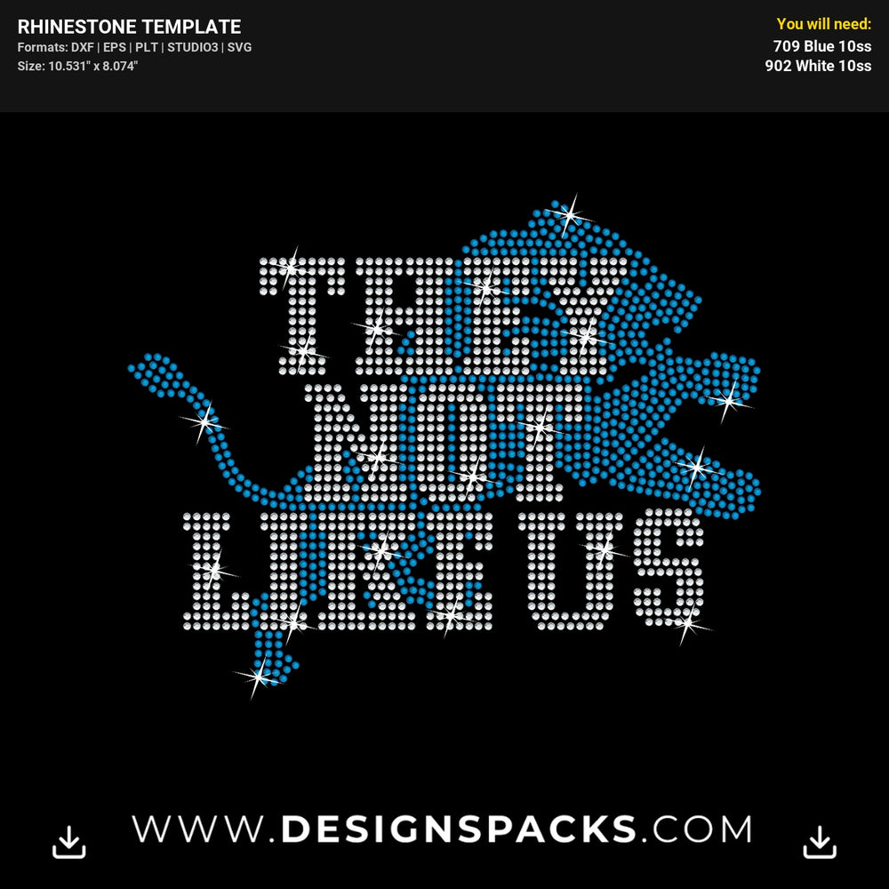 They Not Like Us Lions Silhouette Rhinestone Digital Template
