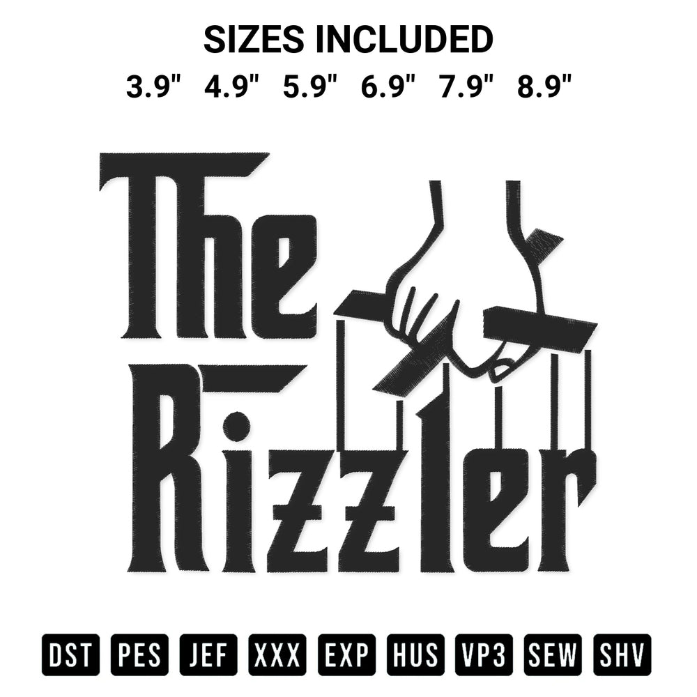 Looking for the perfect pattern? Download the The Rizzler Embroidery Design embroidery design today at Designspacks.com. Crisp, clean stitching guaranteed. Available sizes: 3.9", 4.9", 5.9", 6.9", 7.9", 8.9".