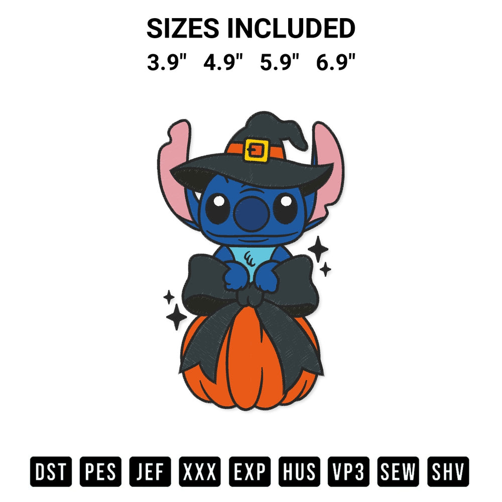 Create amazing crafts with the Stitch Witch Coquette Pumpkin Embroidery Design embroidery file. High-quality digital download from Designspacks.com, perfect for beginners and pros. Available sizes: 3.9", 4.9", 5.9", 6.9".