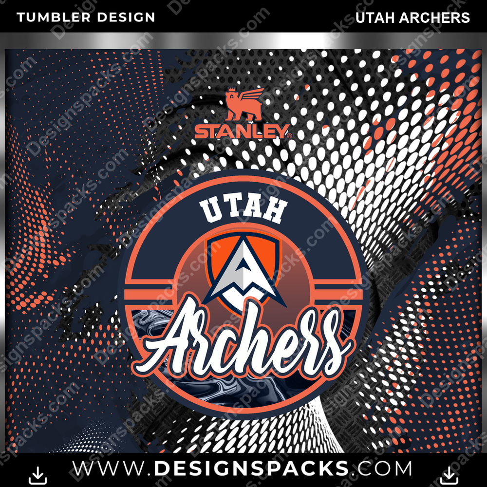 Lacrosse Stanley Utah Archers Tumbler Digital Wrap Design
