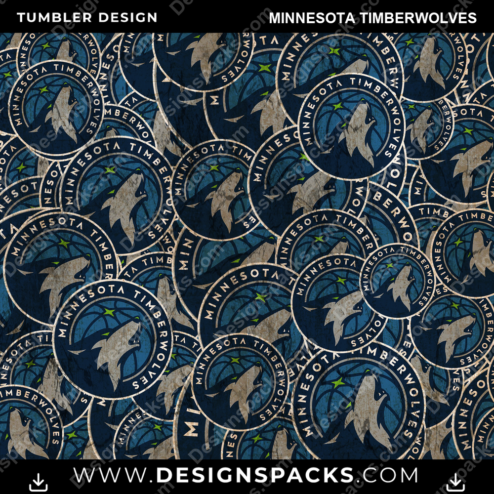 Basketball Logo BG Minnesota Timberwolves Tumbler Digital Wrap Design
