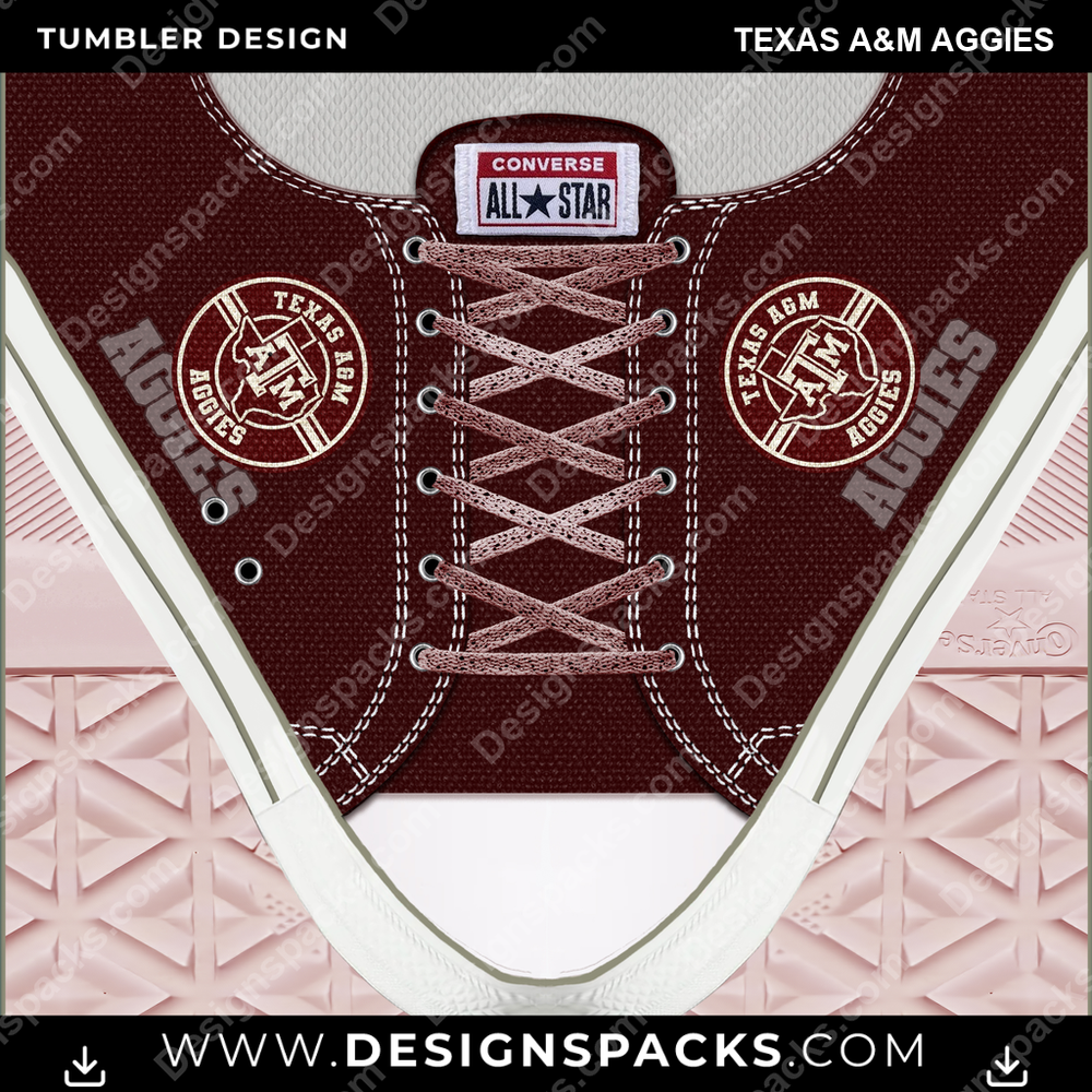 College Sport Converse Texas A&M Aggies Tumbler Digital Wrap Design