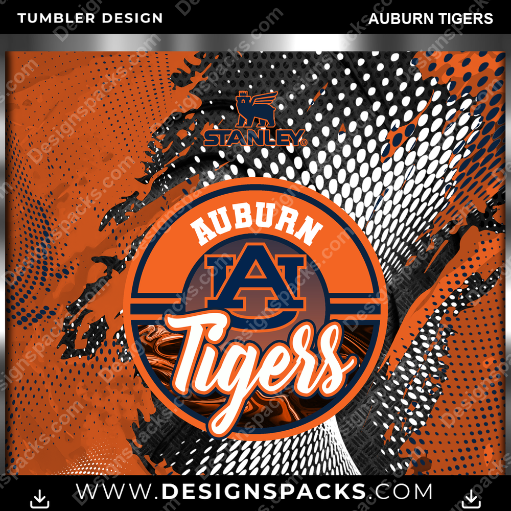 College Sport Stanley Auburn Tigers NCAA College Sport Tumbler Digital Wrap Design Download
