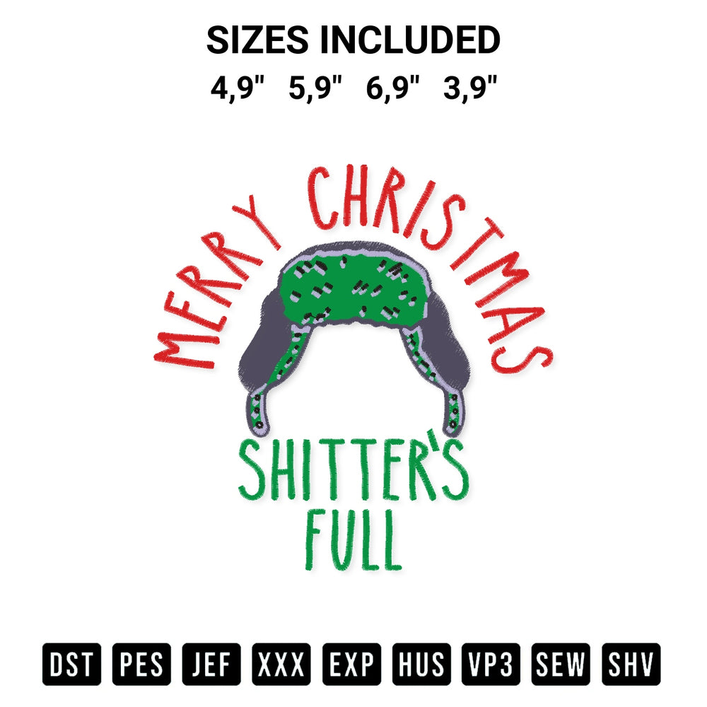 Transform your fabrics with the Merry Christmas Shitters Full Logo Embroidery Design embroidery design. Instant access to premium digitized patterns at Designspacks.com. Available sizes: 4,9", 5,9", 6,9", 3,9".