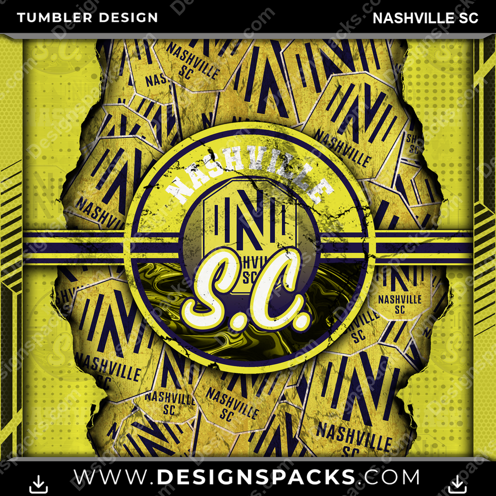 Soccer Ripped Nashville SC Tumbler Digital Wrap Design