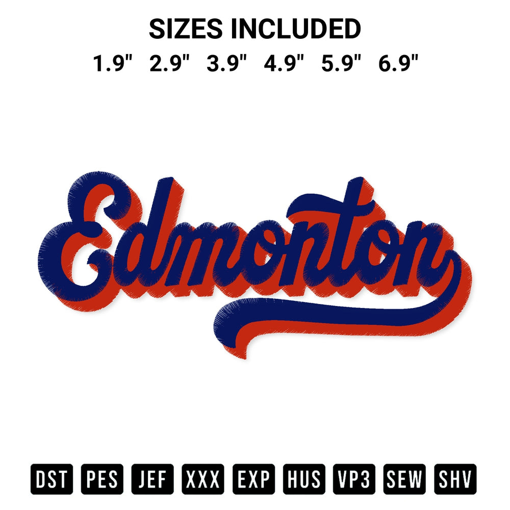 Shop the Edmonton Letter Embroidery Design machine embroidery pattern at Designspacks.com. Beautifully digitized for flawless stitching on any fabric. Available sizes: 1.9", 2.9", 3.9", 4.9", 5.9", 6.9".