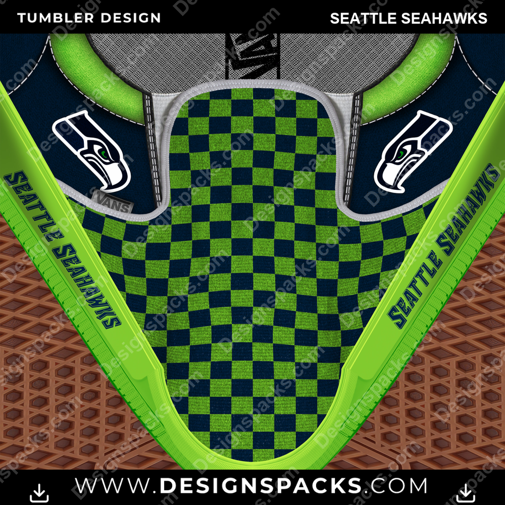Football Vans Classic Seattle Seahawks NFL Football Tumbler Digital Wrap Design Download