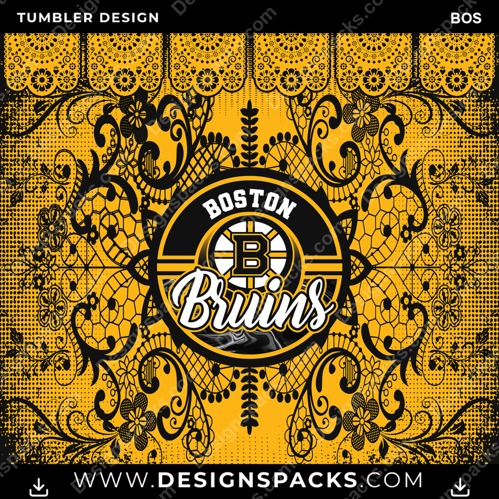 Ice Hockey Lace & Logos BOS Tumbler Digital Wrap Design
