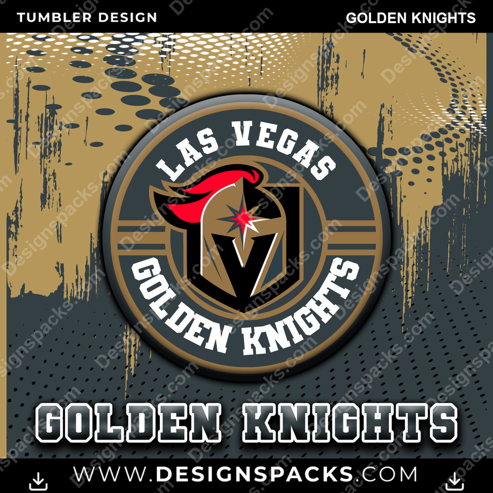 Ice Hockey Dot Logo GOLDEN KNIGHTS NHL Hockey Tumbler Digital Wrap Design Download