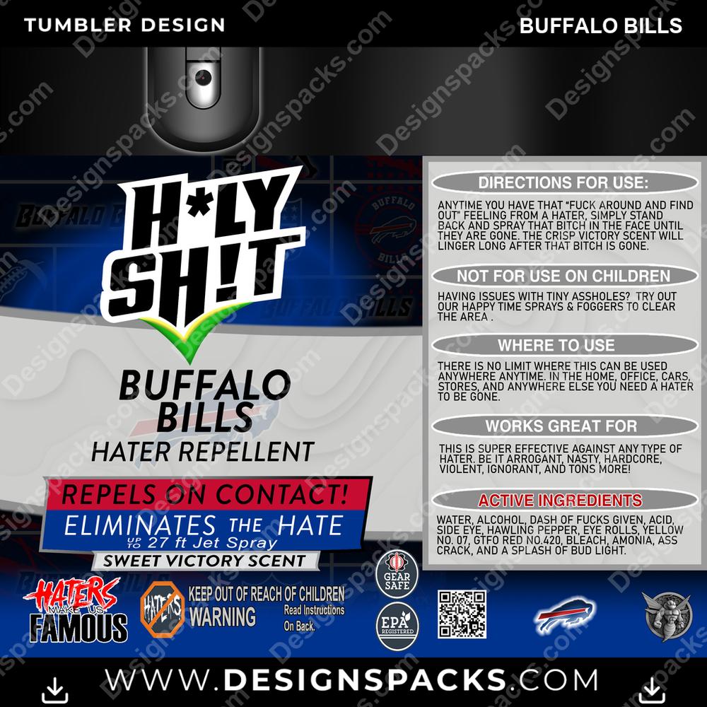 Football VERDAMMTE SCHEISSE Buffalo Bills Tumbler Digitales Wrap-Design
