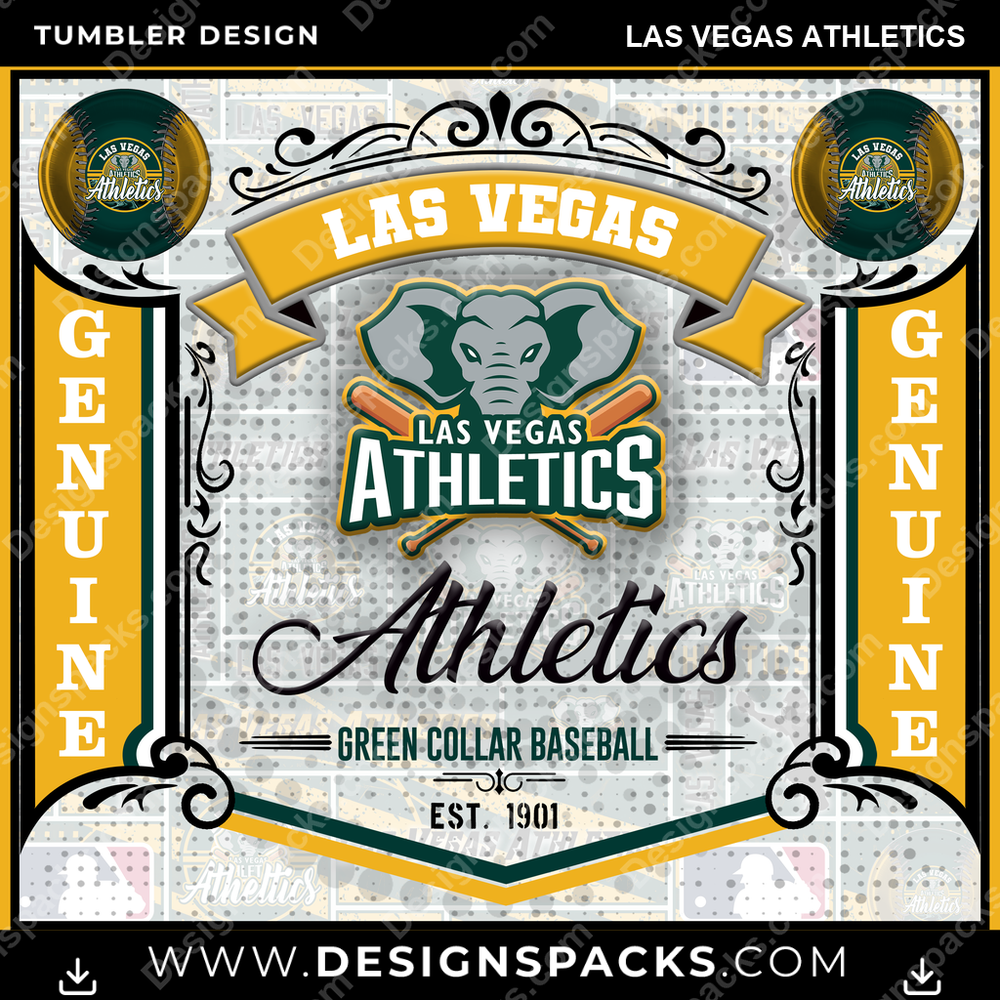 Baseball Bud Las Vegas Athletics Tumbler Digital Wrap Design