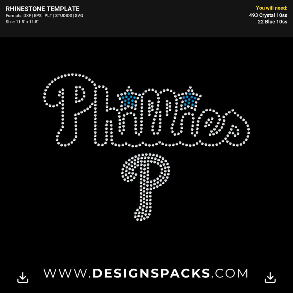 Philadelphia Phillies Rhinestone Digital Template