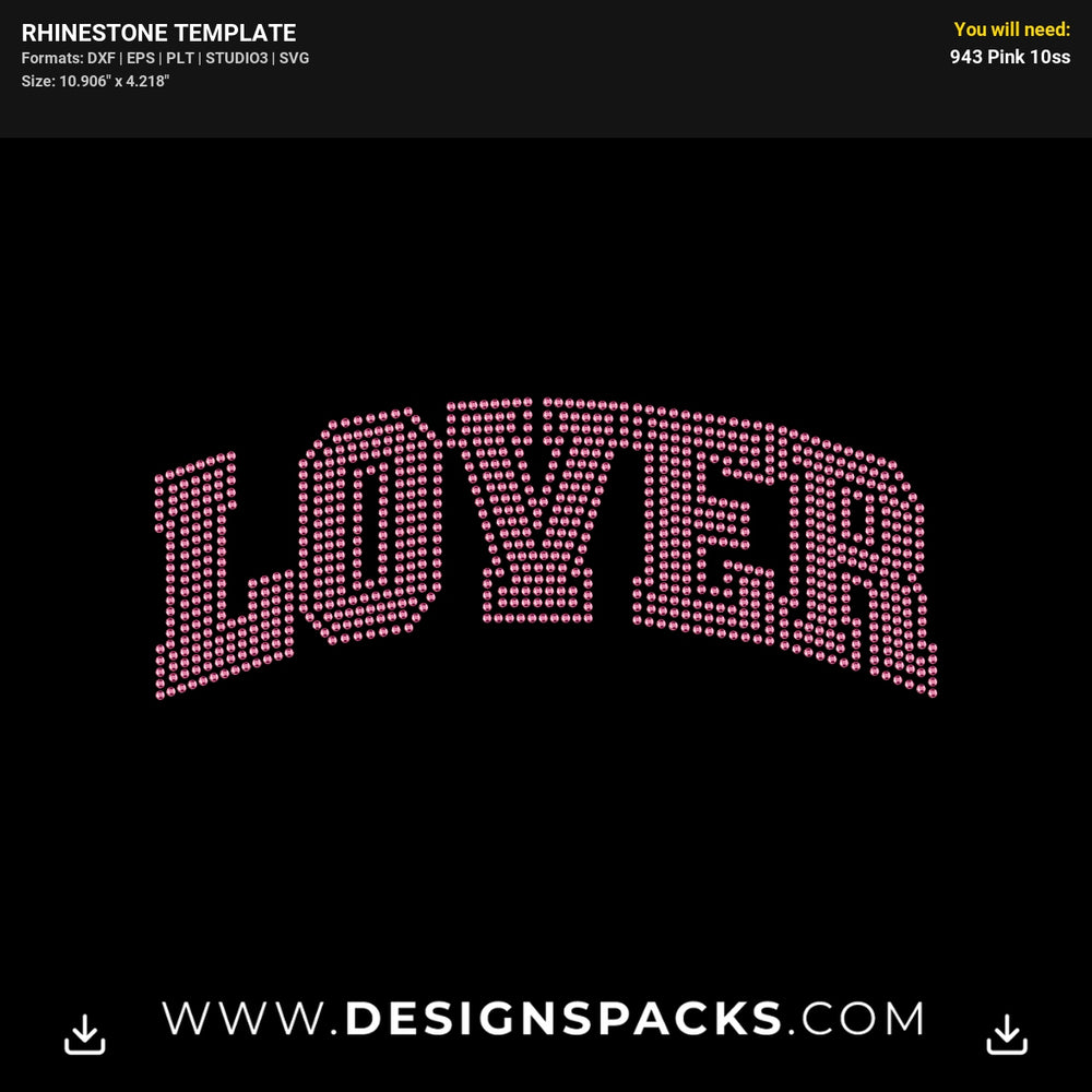 Lover Pink Rhinestone Digital Template