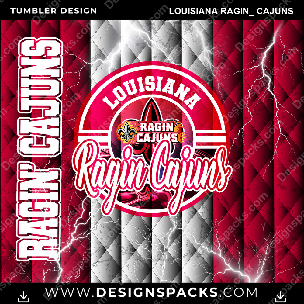 College Sport Diamond Louisiana Ragin_ Cajuns Tumbler Digital Wrap Design