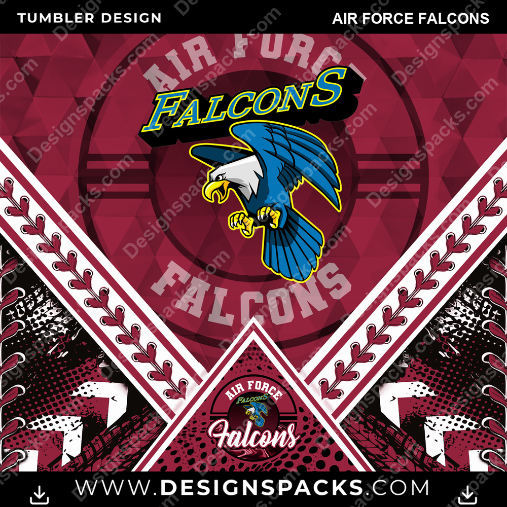 College Sport Diamond Air Force Falcons NCAA College Sport Tumbler Digital Wrap Design Download