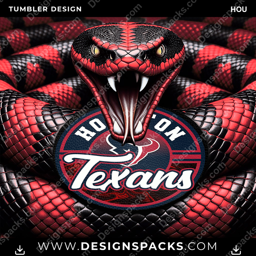 Football Rattle Snake HOU Tumbler Digital Wrap Design