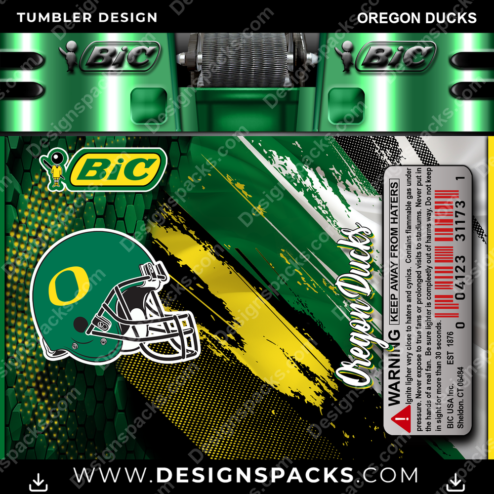 College Sport BIC Lighter Oregon Ducks Tumbler Digital Wrap Design