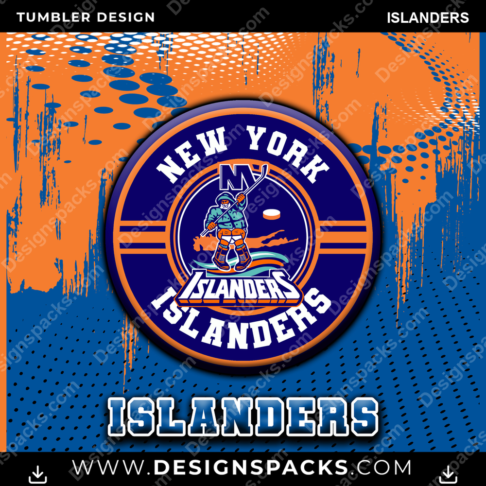 Ice Hockey Dot Logo ISLANDERS Tumbler Digital Wrap Design