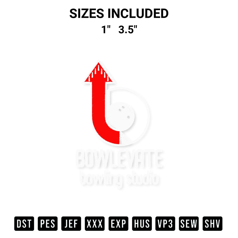 Create amazing crafts with the Bowlevate Bowling Studio Embroidery Design embroidery file. High-quality digital download from Designspacks.com, perfect for beginners and pros. Available sizes: 1", 3.5".