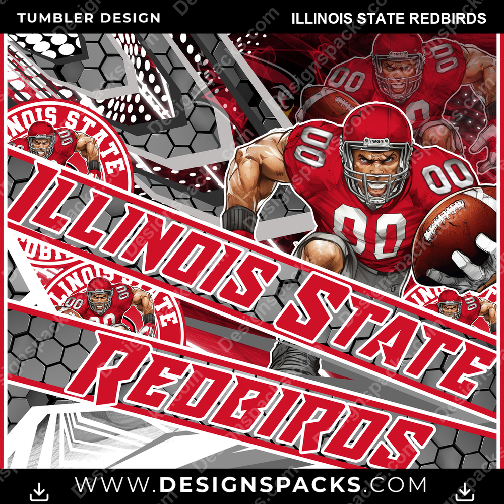 College Sport Fathead Illinois State Redbirds NCAA College Sport Tumbler Digital Wrap Design Download